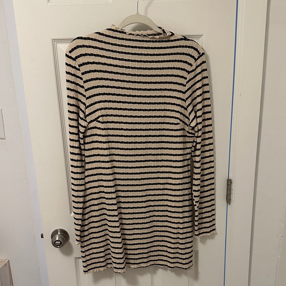 Lulu's Black and Cream Ribbed Dress
